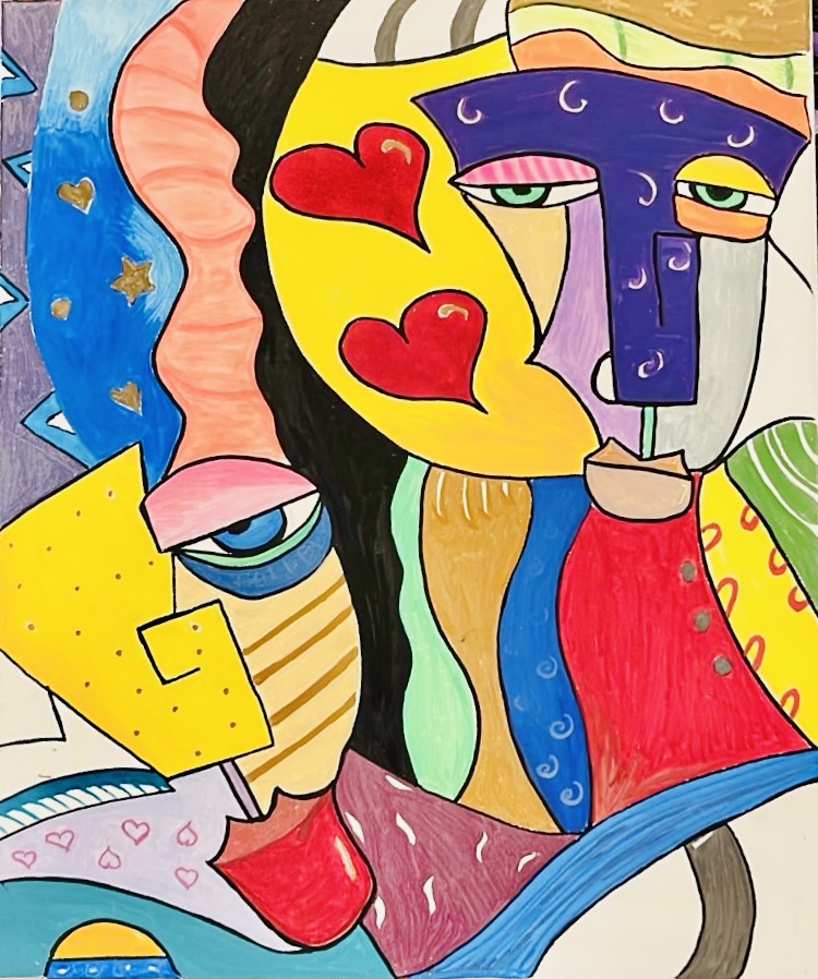 Duo abstrait  'love'