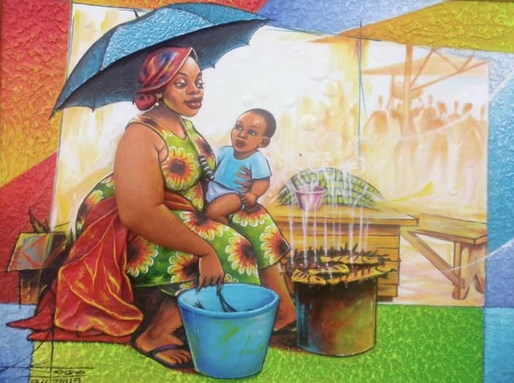 African mom and babe